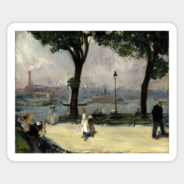 High Resolution William Glackens Painting East River Park 1902 Sticker by tiokvadrat